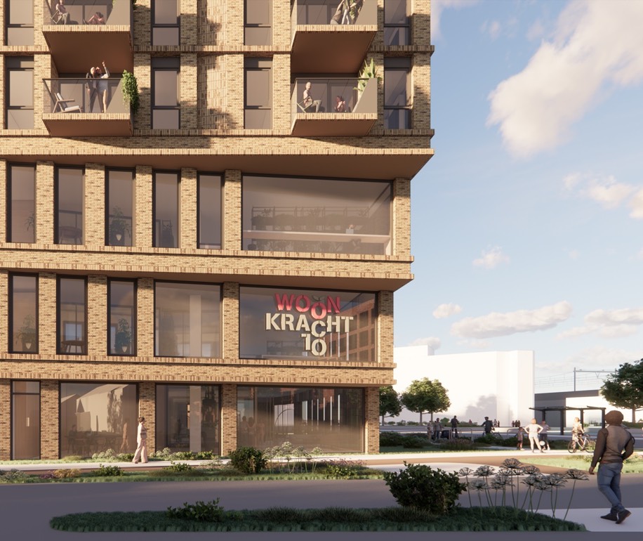 Impressie van straatbeeld in Diztrikt een nieuwbouwproject dat gerealiseerd gaat worden.